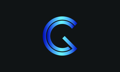 G, C, GC letter logo design template vector illustration icon.