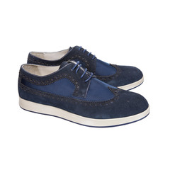 combination men’s shoes with white soles (also known as derby, gibbons or tips) isolated on white...