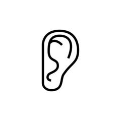 ear icon template , hearing linear sign in outline style isolated on white background