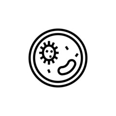 Bacteria icon template Virus or Bacteria symbol in outline style isolated on white background