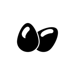 Egg Icon in black flat shape design on white background