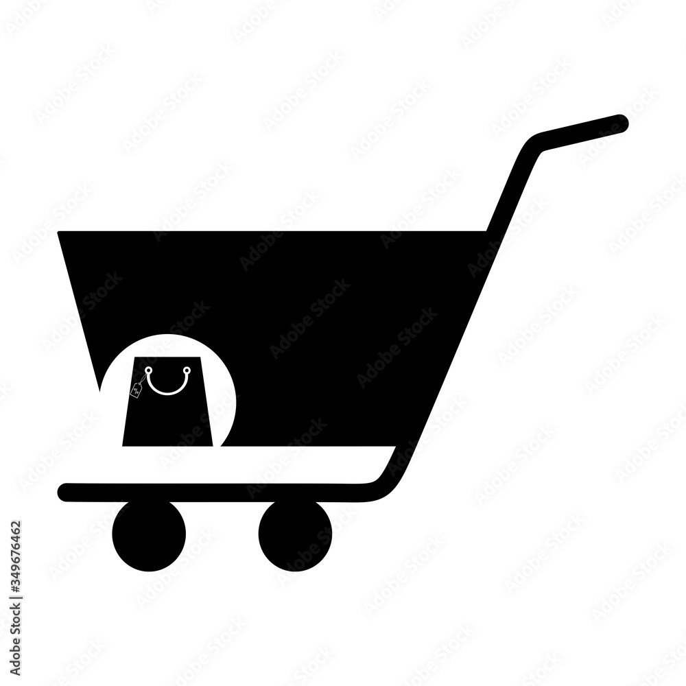 Poster shopping cart, trolley vector icon. contains such icon as mobile shop, web site, and ui. cart flat c