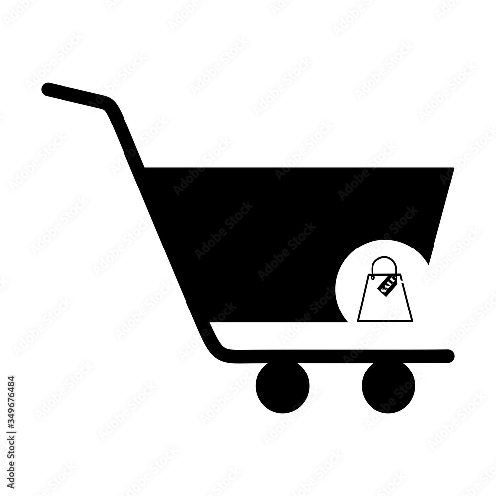 Poster shopping cart, trolley vector icon. contains such icon as mobile shop, web site, and ui. cart flat c