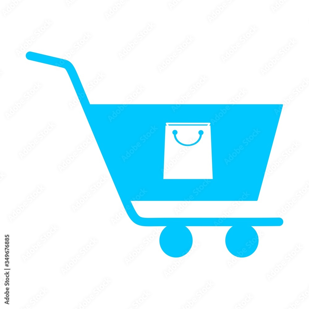Poster shopping cart, trolley vector icon. contains such icon as mobile shop, web site, and ui. cart flat c