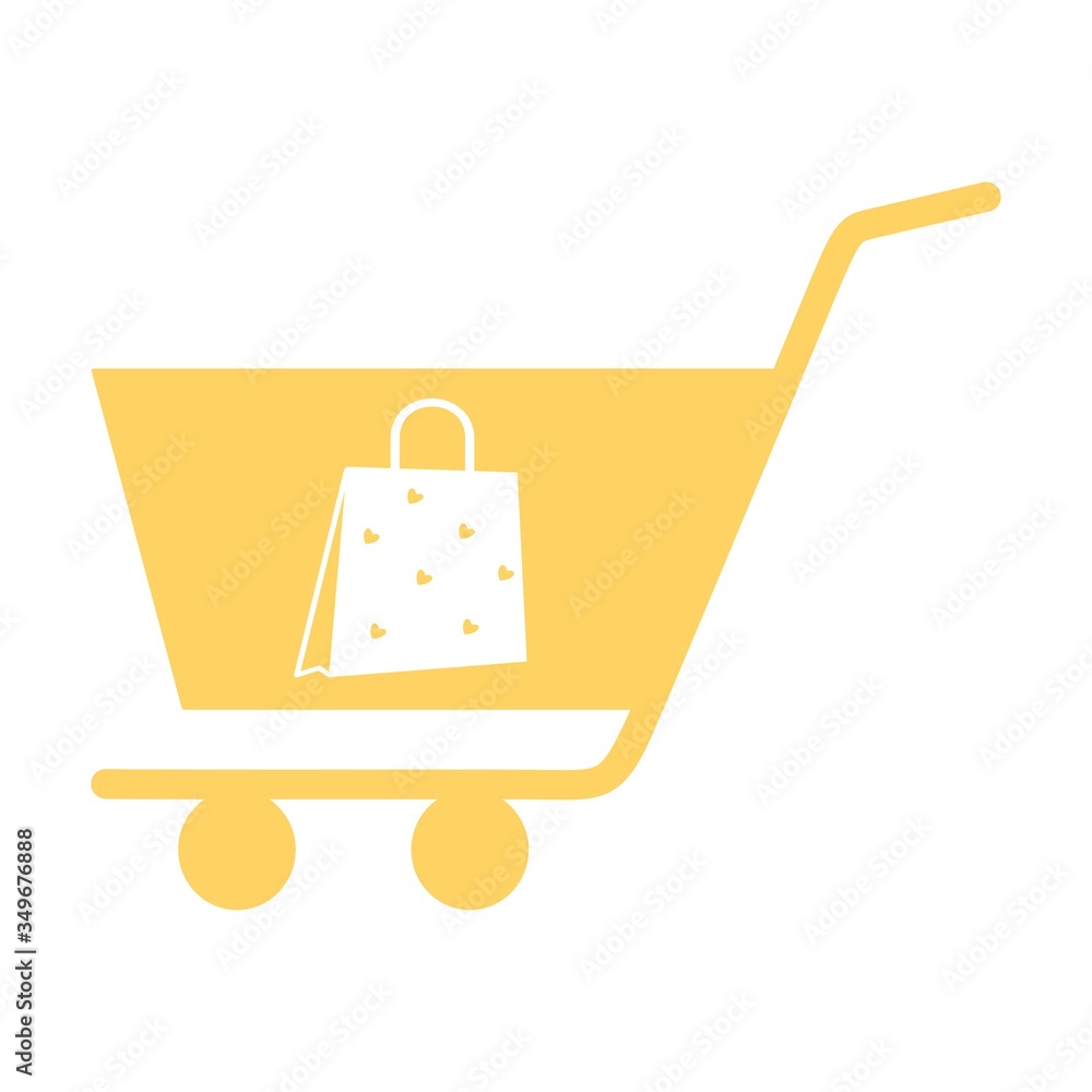 Poster shopping cart, trolley vector icon. contains such icon as mobile shop, web site, and ui. cart flat c