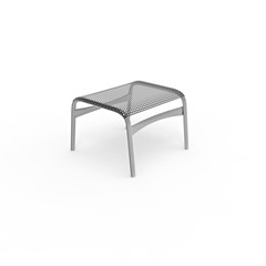 3d render image of a small stool made of perforated metal 01