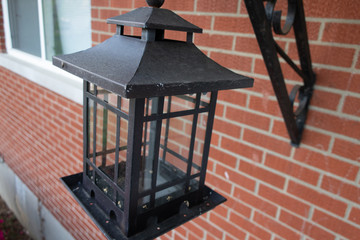 Lantern bird feeder empty