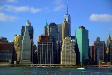 Fototapeta na wymiar New York Manhattan Hudson River Skyscrappers