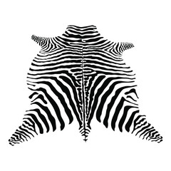 Fototapeta premium Zebra print, animal skin, abstract pattern. Black and white monochrome combination of Zebra stripes, fashionable carpet