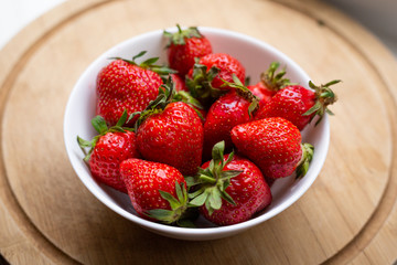 fresh strawberries in a bowl
