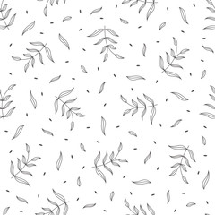 Fototapeta premium Seamless pattern with hand drawn flowers, vector illustration