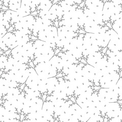 Seamless pattern with hand drawn flowers, vector illustration