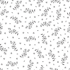 Seamless pattern with hand drawn flowers, vector illustration