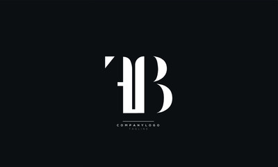 TB BT T B Letter Logo Alphabet Design Icon Vector Symbol