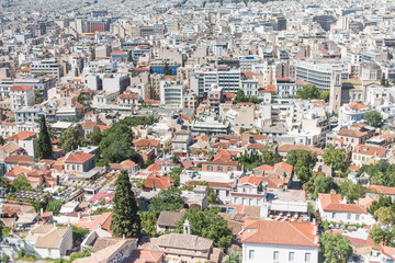 Fototapeta na wymiar aerial view of the city of athens greece