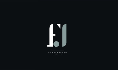 FJ JF F J Letter Logo Alphabet Design Icon Vector Symbol