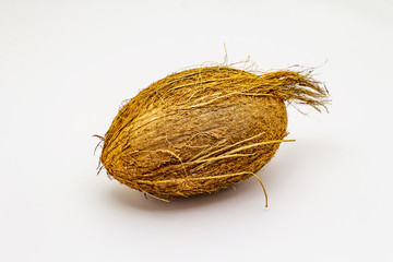 Fresh ripe coconut isolated on white background