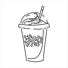 Line drawing of a coffee cup vector illustration isolated on white background. Various coffee drinks latte, cappuccino, espresso. Freehand illustration. Coffee illustration for your logo.