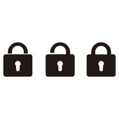 padlock set, vector icon illustration sign