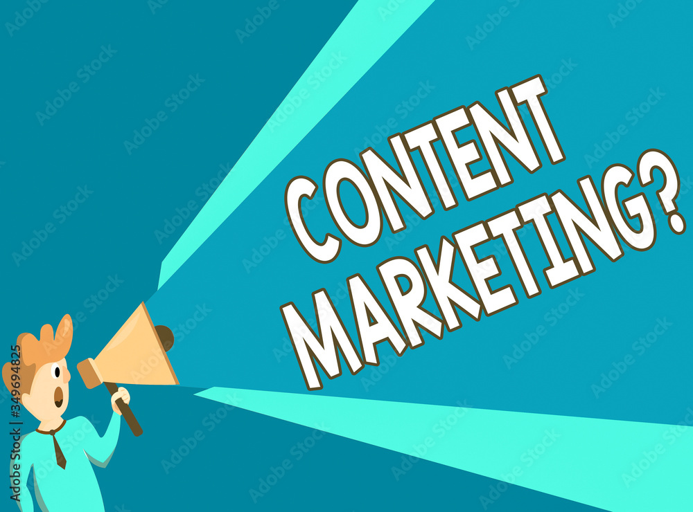 Poster text sign showing content marketing question. business photo showcasing involves creation and sharin