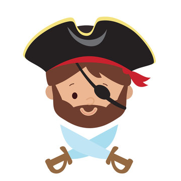 Cartoon pirate vector illustration image