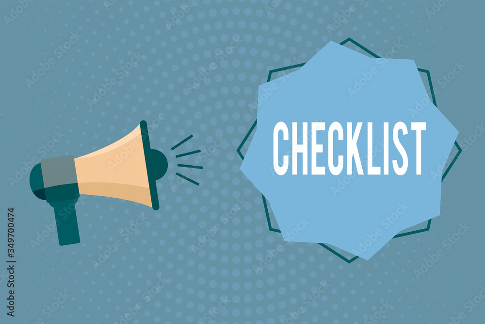 Poster writing note showing checklist. business concept for list items required things be done or points co