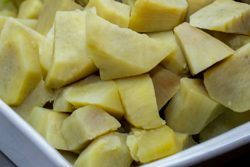 baked sweet potato. close up.Background sweet potato