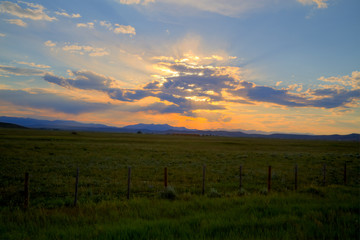 Naklejka na ściany i meble Sunset in Wyoming