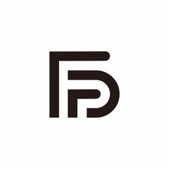 abstract letter fd stripe geometric line symbol logo vector