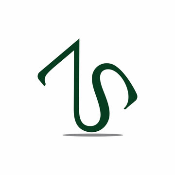 letter zs simple curves design symbol logo vector