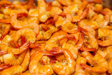 background of delicious fried prawns.fried shrimp close up