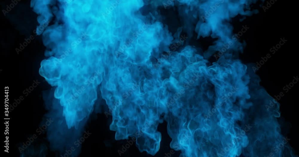 Poster 4k abstract motion background of blue flames, burning heat, dancing fire forming in wave flow seamle