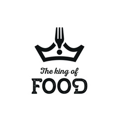 Restaurant food logo design with fork of king