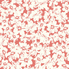 Seamless pattern material of an abstract flower,