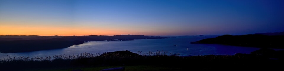 Fototapeta premium 川内峠から見た夜明け前のパノラマ情景＠長崎