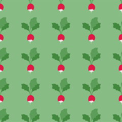 Radish. Colored Seamless Vector Patterns 