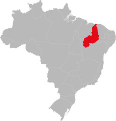 Fototapeta premium Piauí state highlighted on Brazil map. Business concepts and backgrounds.