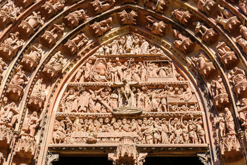 detail of the portal of the Strasbourg Cathedral, Strasbourg, France