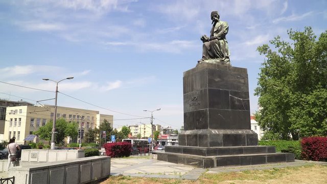 Monument to Vuk Stefanovic Karadzic, a major reformer of the Serbian language, Belgrade, Serbia