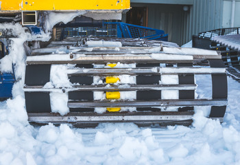 snow track vehicle in ski resort