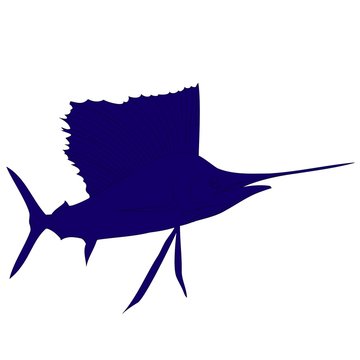 recommend clip art: Navy Blue Sailfish Silhouette 
