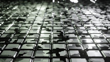 dark tone background on Square shape With the reflection of the metal floor. Square abstract background 3D rendering low focus distance. background for display products.