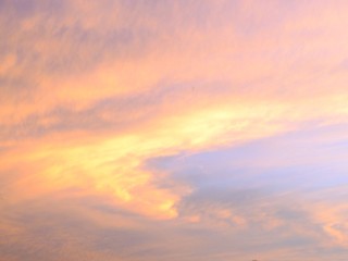 日本の田舎の風景　11月　夕焼雲
