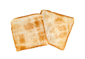 Toasted slice bread isolated on white background