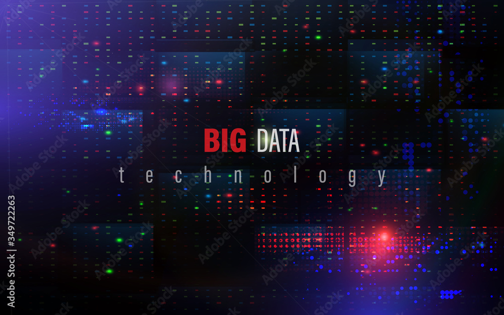 Poster server datacenter and supercomputers. concept of big data storage network and cloud computing techno