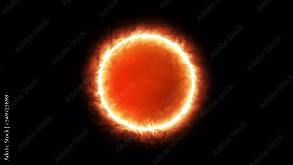 Poster beautiful sun with solar ring isolated transparent in alpha channel. abstract glowing circular with 