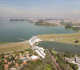 Usina Termelétrica de Piratininga, rio Pinheiros, represa billings e mancha urbana © Eduardo Justiniano