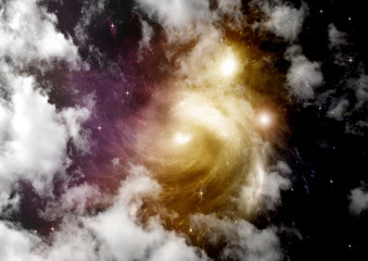 galaxy in a free space. 3D rendering
