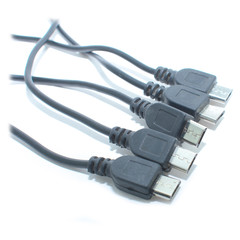 Micro USB 2 wire 4 wire pigtail cable black 