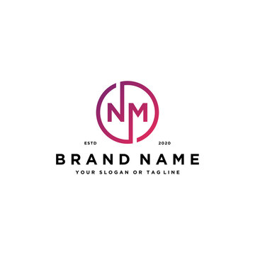 letter NM logo design vector